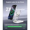 Station de Charge 3 en 1 - UNDERSCORE - Compatible iPhone 16/15/14 - Pliable - Réglable - Blanc Ivoire