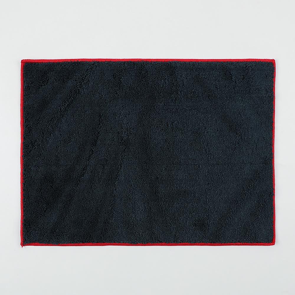 

Автомобильное полотенце Высокий граммаж подшивка Высокий и низкий ворс Полотенце для воды для чистки автомобиля Многофункциональное автомобильное полотенце 30*40cm чёрный