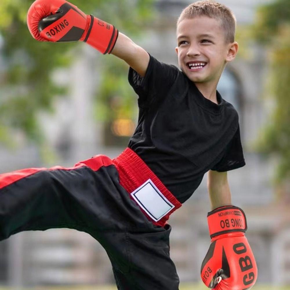 PU Leather Leather Boxing Gloves Breathable Kickboxing Protective Gloves  Training