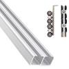 Top Hanging Sliding Door Bypass Sliding Door Track Double Door Kit, Heavy Duty Invisible