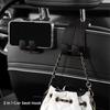 2 in 1 Quality Car Headrest Hook Premium Suede Rear Seat Hanging Dual Hook Large Load-Bearing Alloy/ABS Hook Hanger Universal
