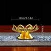 1PC Gold Temple Lotus Prayer Accessories Petal Candle Holder Sturdy Construction Buddhist Supplies Elegant