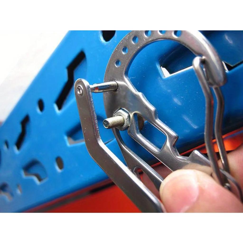 1 stainless steel multi-tool keychain with a screwdriver and bottle opener—the perfect choice for camping gear