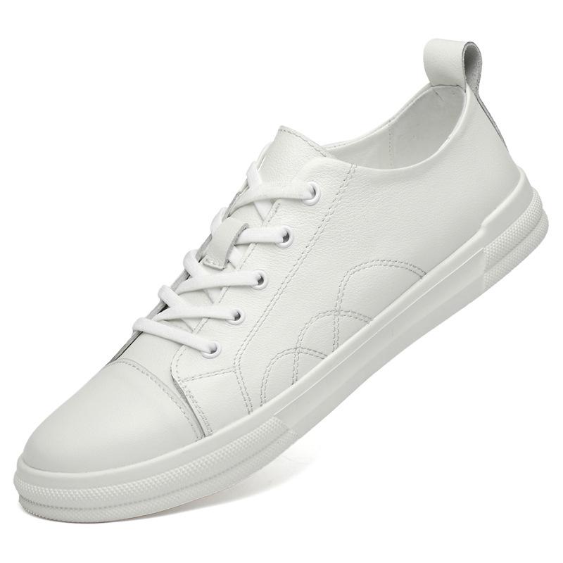 Men s Autumn Round Toe Leather Lace-up Casual Board Shoes 38
