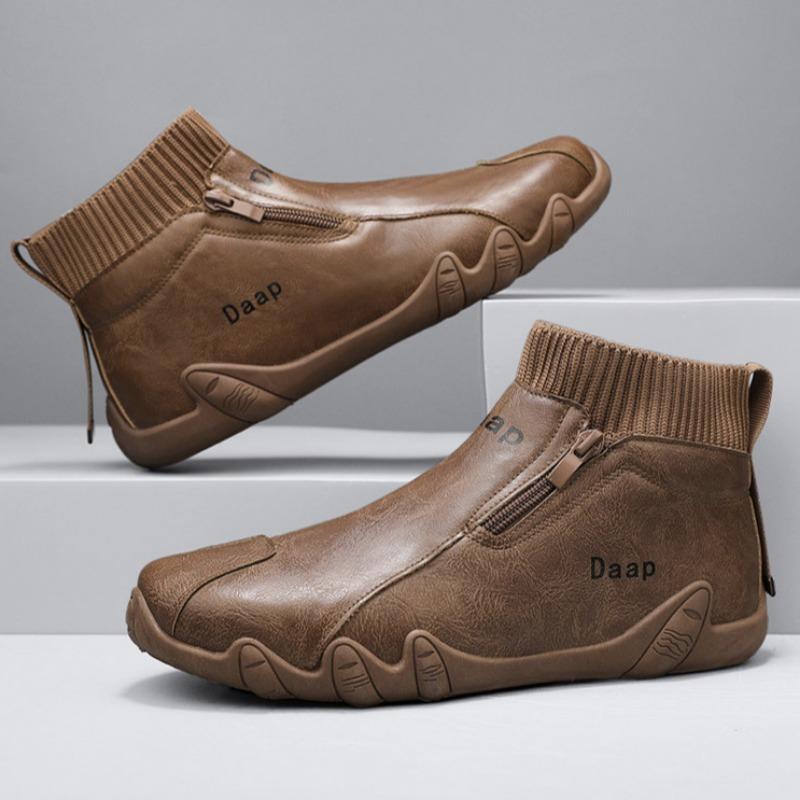 Fashion New Ankle Boots Men's Casual Shoes High Tops Trendy All-match Shoe for Men Light Soft Comfortable Personality Flat Shoes for Men