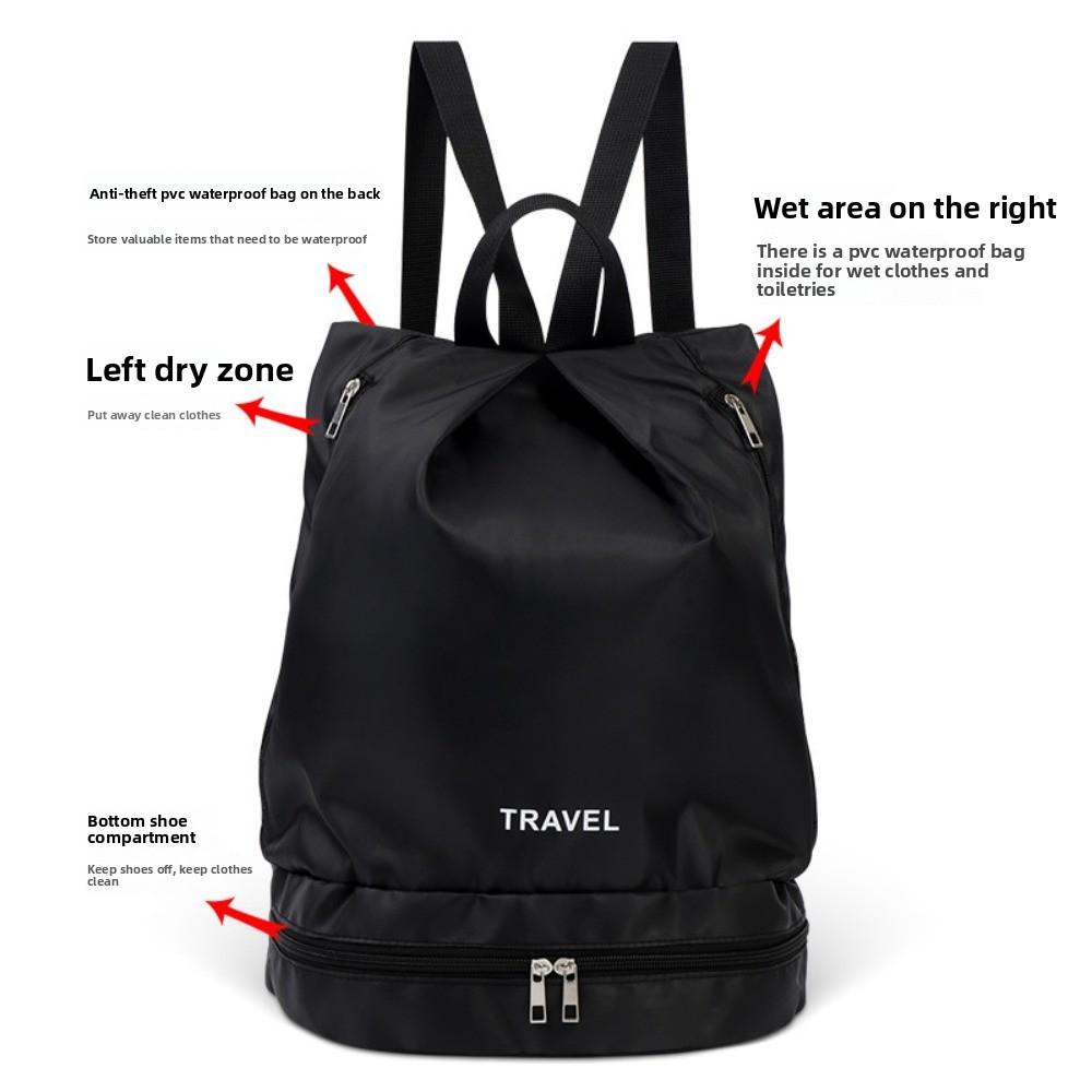 Dry Wet Separation Outdoor Beach Bag Waterproof Fitness Bag Washing Bag Swimming Bag Water Sports