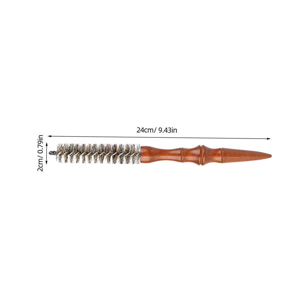2Pcs Spiral Mini Curling Roll Comb Small Wooden Handle Anti-Static Boar Bristle Brush Hair Styling Blow Drying Curl Tool