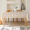 Embroidered Checkered Universal Dining Table Cloth Decorative Tablecloth Cover Cloth North Tablecloth Table Mat Cotton And Linen