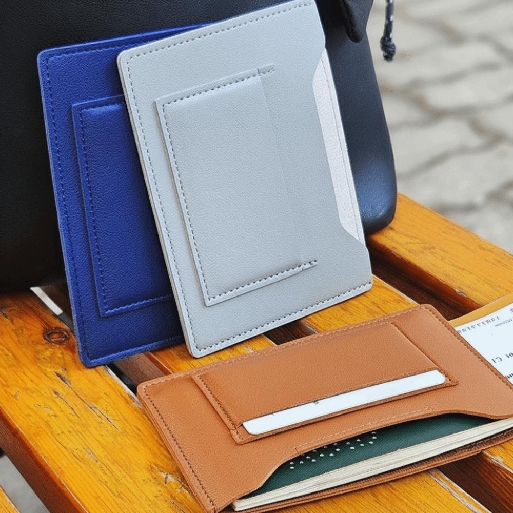 Multifunctional Passport Cover Solid Color Ticket Folder Simple Card Holder Male