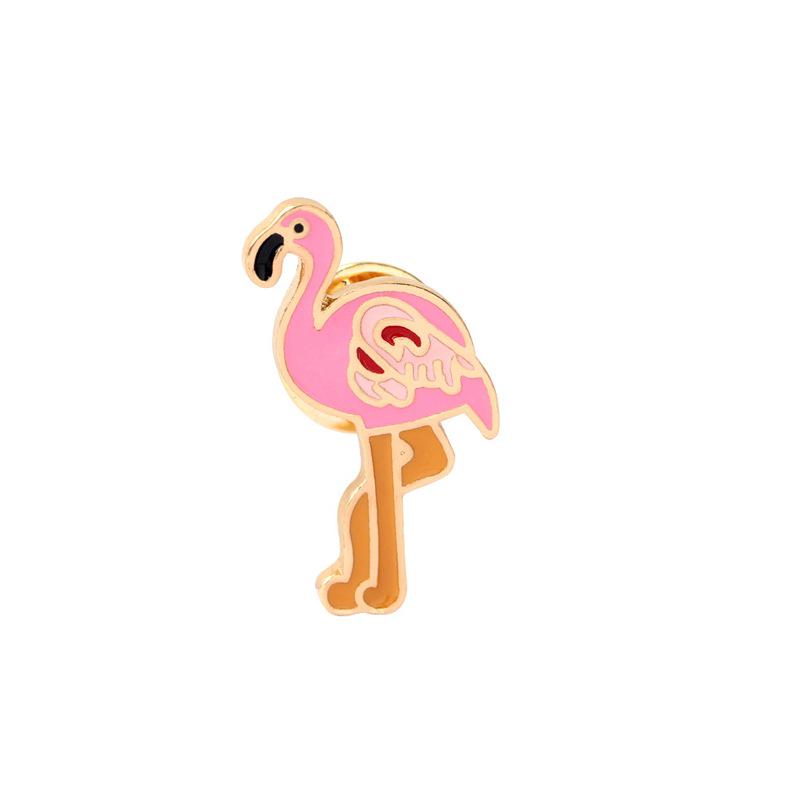 Charming Japanese Girl Cartoon Parrot & Crane Brooch - Creative Small Pin Badge for Versatile Decoration