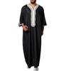 2024 Men's Embroidered Short Sleeve Robe, Middle Eastern & Malaysian Style