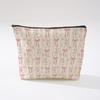 Pink Bowknot Zipper Storage Bag Travel Portable Wash Pouch Student Pencil Case Multi-Purpose Organizer for Women