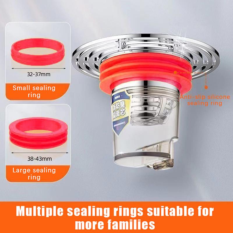 Self-Closing Odor And Insect Proof Floor Drain Core Removable Shower Drain Cover Hair Filter Sewer Strainer Plug