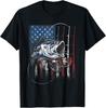 T-shirt Vintage Pêche Drapeau Américain USA Pêcheur de Barbeaux Cadeau T-shirt Unisexe