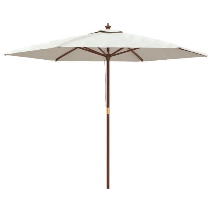 VidaXL Garden Parasol with Wooden Pole Sand 299x240 Cm 363167
