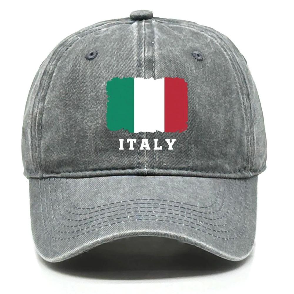 Italy Flag Baseball Cap Adjustable Patriotic Trucker Cap Washed Sunshade Ideal Women Men Urban Style Golf Tennis