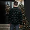 Men's Christmas Cotton Pullover Long Sleeve Outdoor Shirt Vintage Corduroy Button Stand Collar Shirt Casual Sweatshirt Christmas Print Top