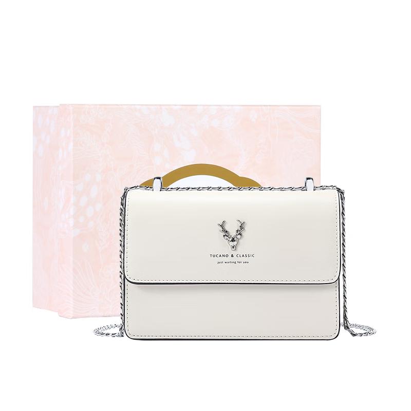 TUCANO Women's Leather Chain Shoulder Crossbody Bag
