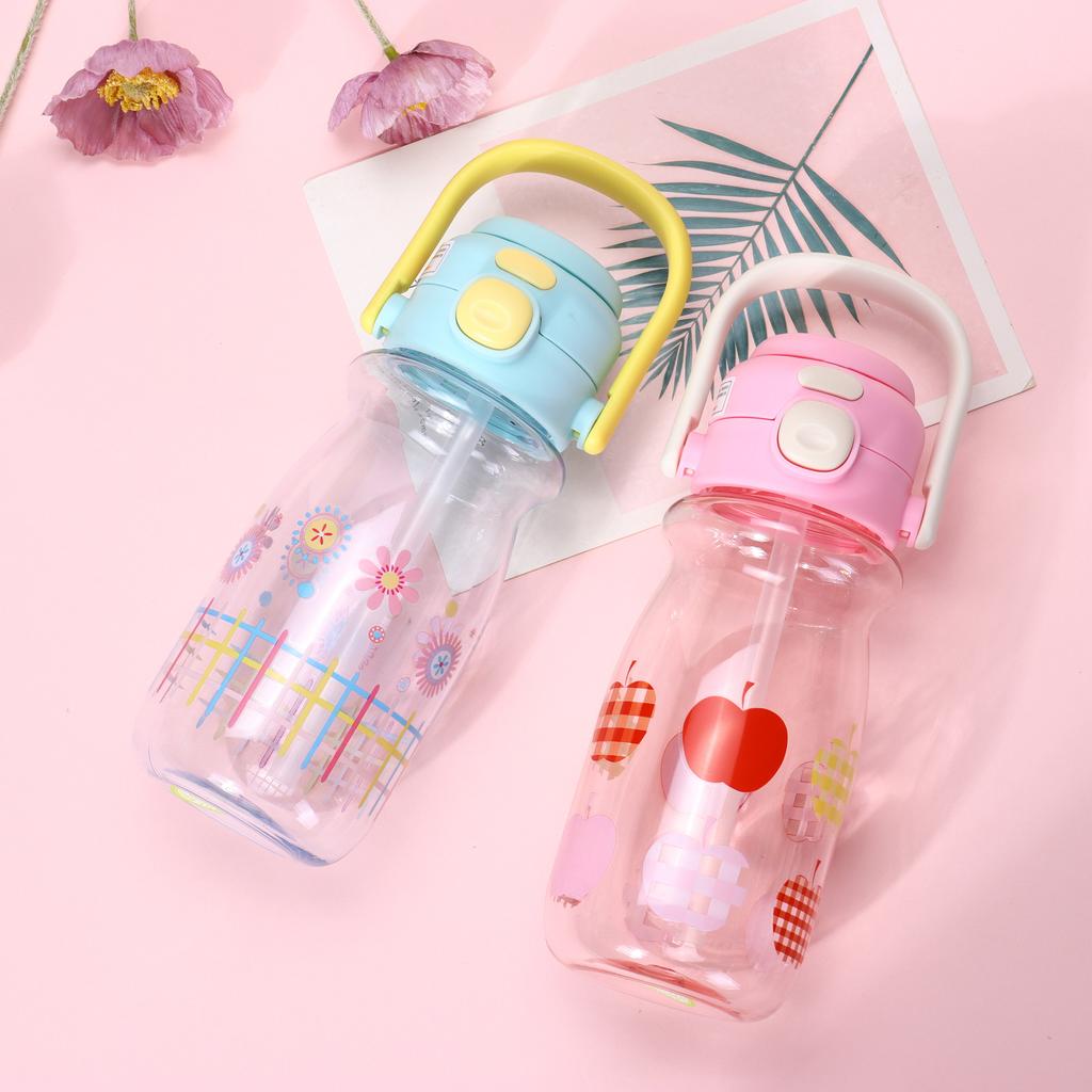 Water bottle cartoon double drink plastic cup appearance student cute small milk cup large capacity portable fashion can carry cup