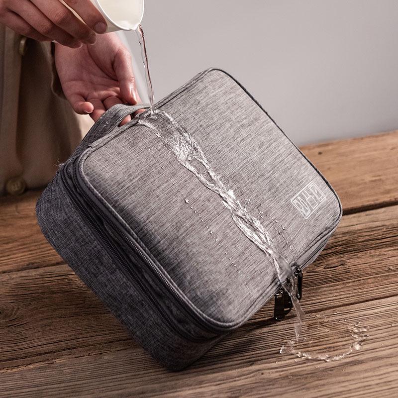 Three-Layer Waterproof Digital Organizer Bag - Cationic Polyester Cable Storage Bag