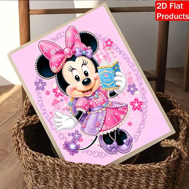 Disney Pearl Art Painting Home Wall Decor Minnie Mouse Pearl Gemstone Painting Picture Crafts Adult/Beginner Gift Creative Home Decor Unframed