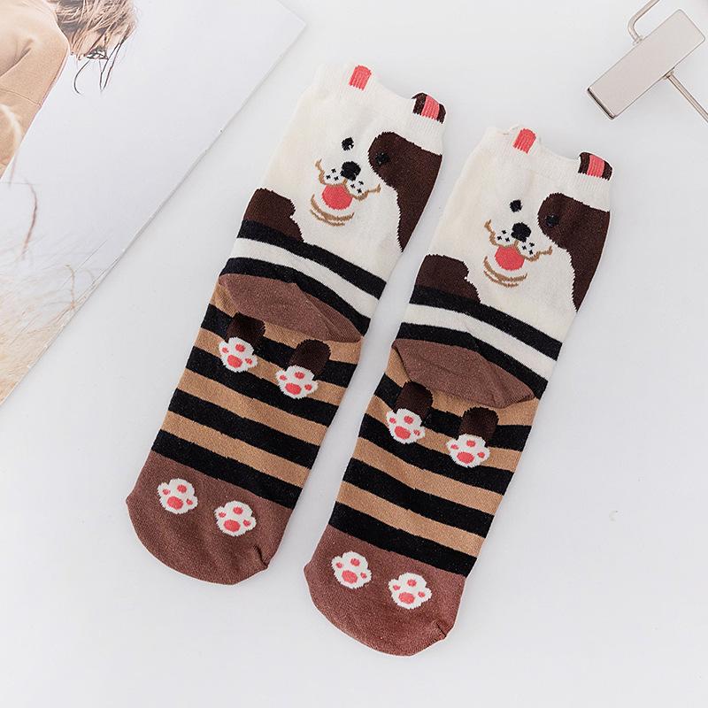 

Fun Cat & Novelty Dog Women s Cotton Socks Cartoon Animal Mid Calf Long Tube Socks 36-42
