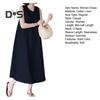 Women Summer Dress O Neck Loose A-line Sleeveless Solid Color Mid-calf Length Soft Breathable Casual Pockets Plus Size Lady Midi Dress