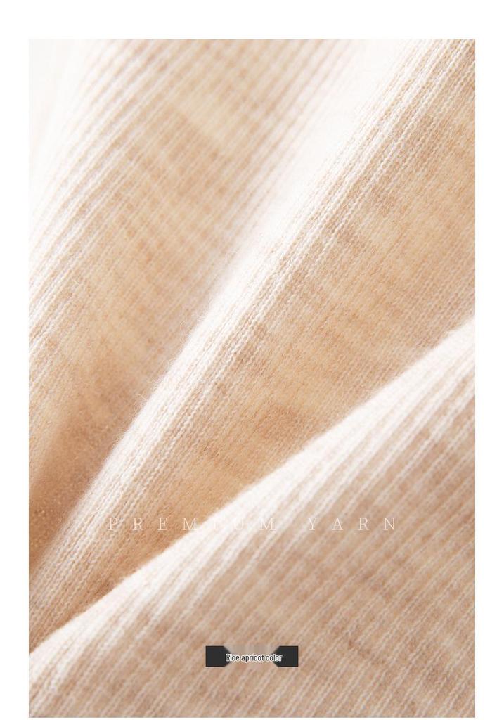 Women's Polo Collar 100% Wool Sweater: Autumn/Winter Cable Knit Stylish Base Layer