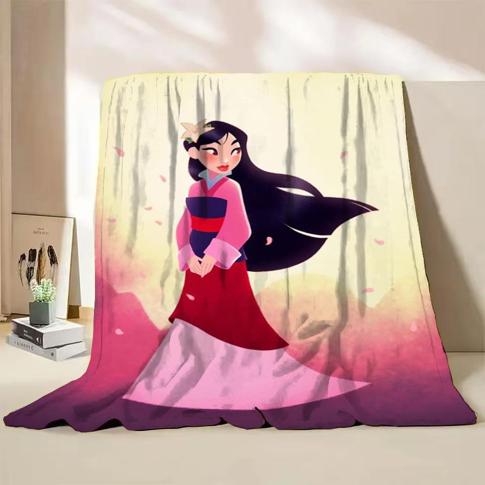 Disney Mulan Flannel Throw Blankets for Bed Sofa Home Bedroom Office Travel Children's Cover Blanket Kids Winter Warm Soft Gifts