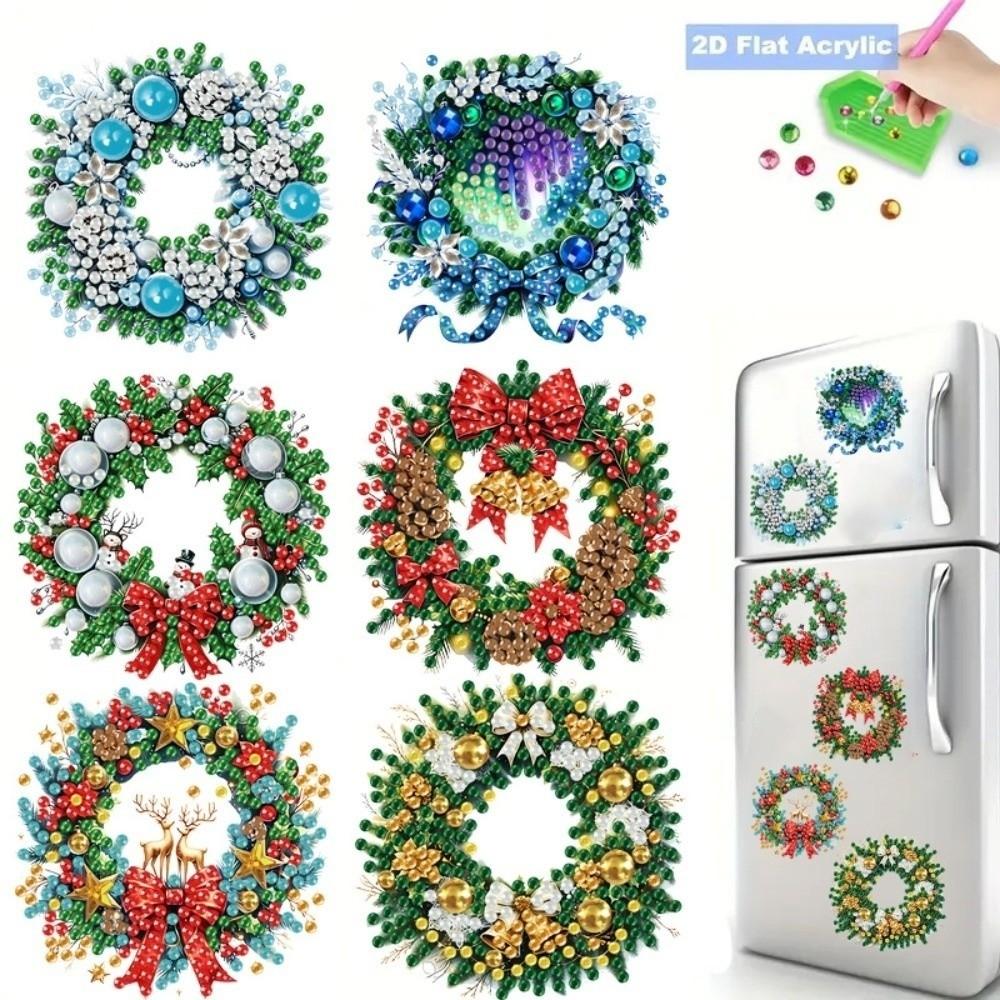 2D Flat Painting Fridge Magnets Soft Magnetic Art Magnets Xmas Refrigerator Decor