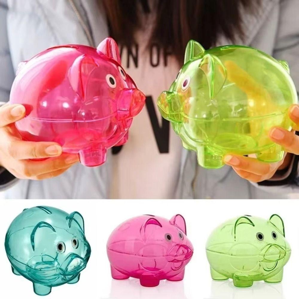 Transparent Money Box Pig Shape Storage Bottl New Money Saving Box  for Children