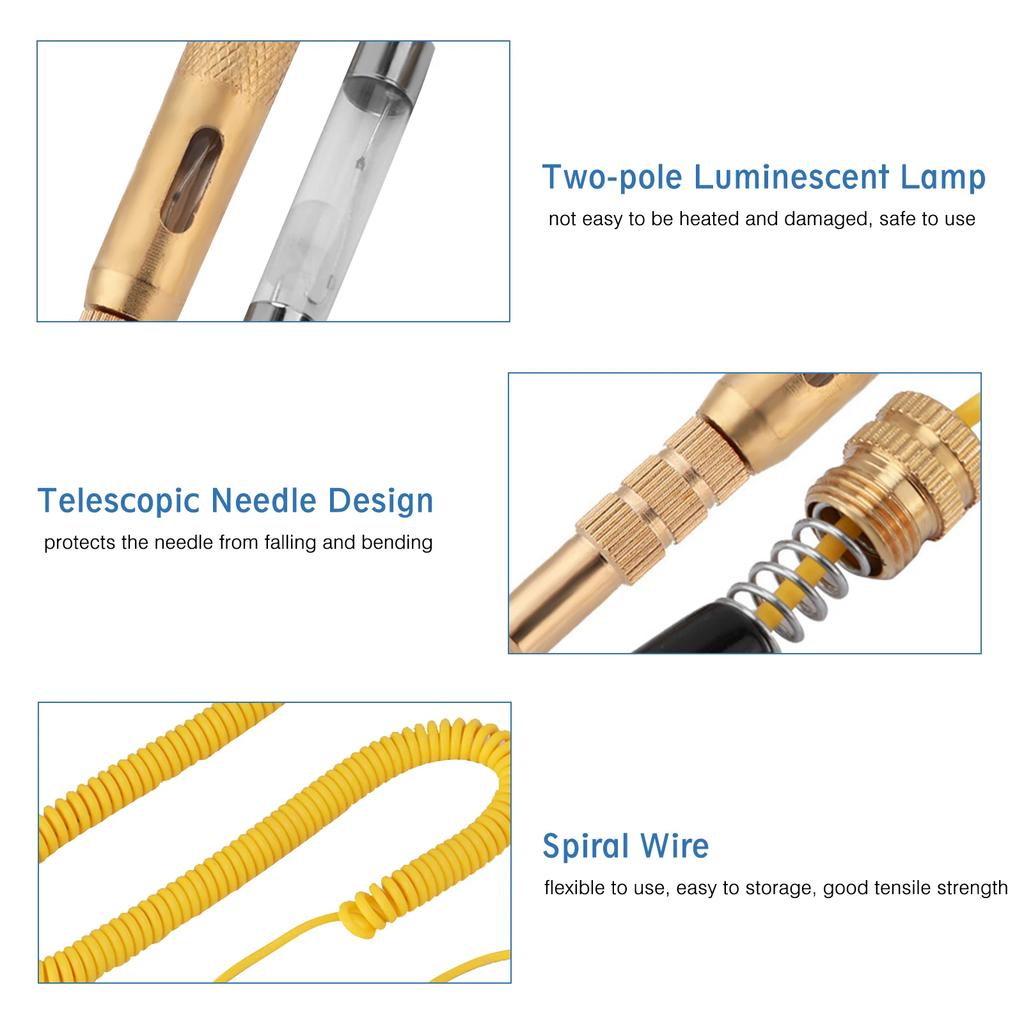 Universeller Auto-Stromkreistester Prüflichtstift 6V 12V 24V DC Spannung Auto Elektrisches System Diagnosewerkzeug Prüflampe