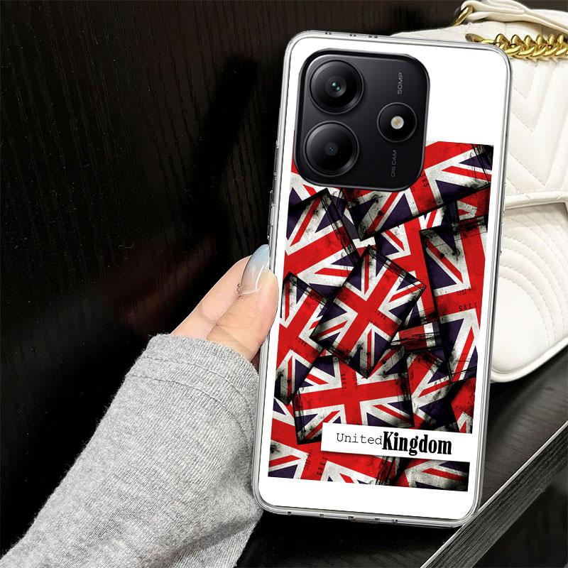 Union Jack England UK Flag Case for Xiaomi Redmi Note 14 13 12 11 Pro Plus Phone Cover 14S 12S 11S 11E 11T 10S 10 9S 9 Silicone