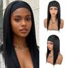 European American African Fashion Women's Headscarves Wigs Long Straight Hair Ice Silk Hairbands Synthetic Headbands