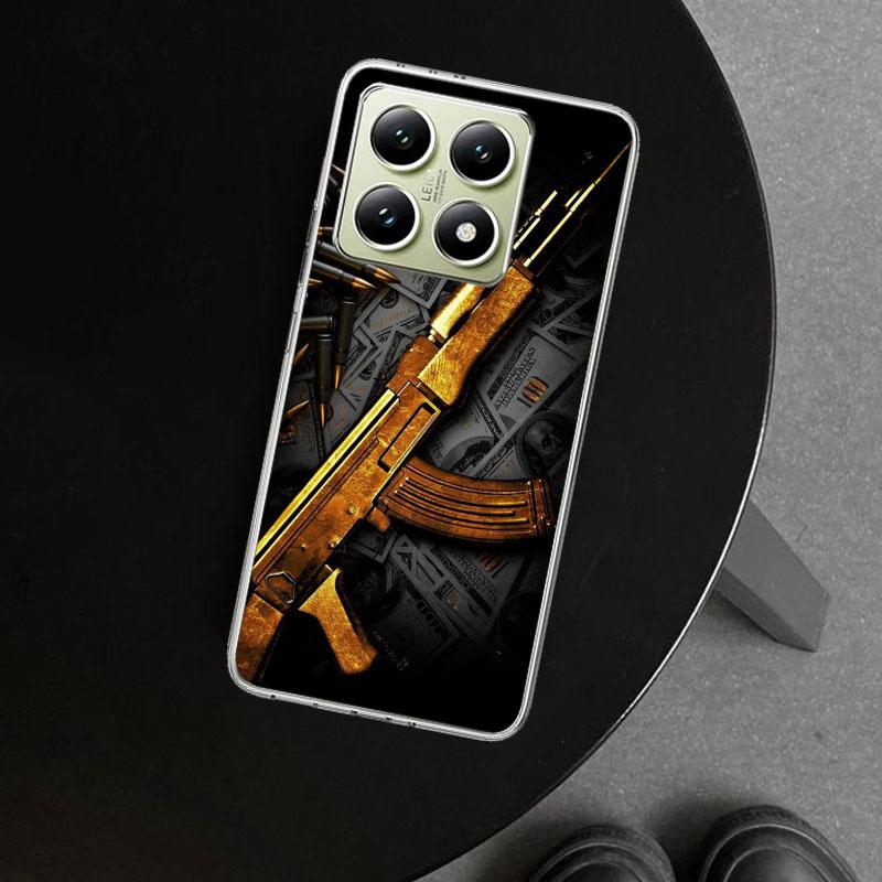 Gun Bullets AK47 Handgun Phone Case Cover for Xiaomi Redmi Note 15 14 13 12 11 Pro Plus 14S 12S 11S 11T 11E 10S 10 Customized Fu