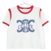 Celine Excellent Condition, Genuine Domestic Product, 2X58B671Q Triomphe Logo Short-sleeved T-shirt Tops S White X redUsed