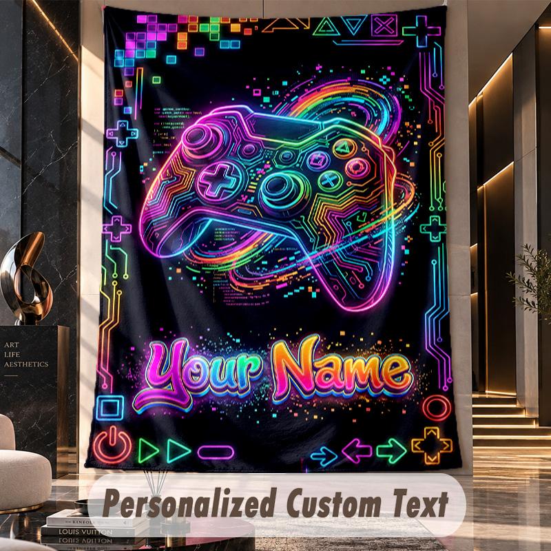 Neon (41) Theme Custom Tapestry Personalized Custom Name Text Wall Hanging Tapestry Home Decor Background Cloth