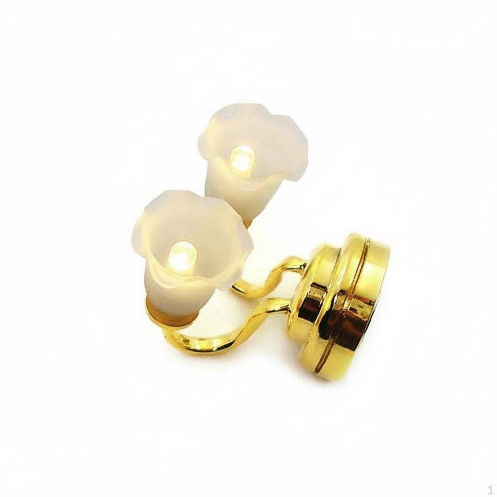 Double Head Dollhouse Wall Lamp Realistic Intricacy Miniature Floral Sconce
