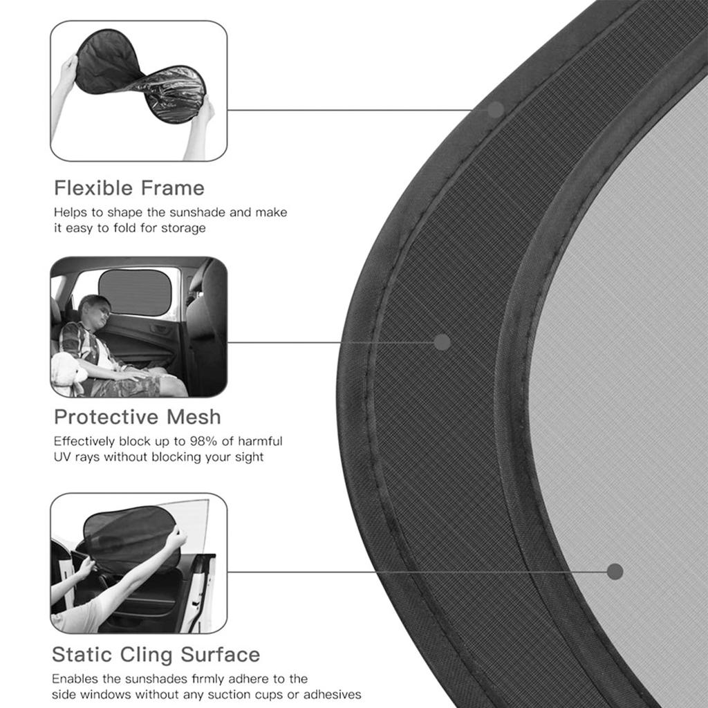 YUNXIASW Car Sunshade, Car Window, Static Electric, Car Shade Without Suction Cups, Heat Protection,