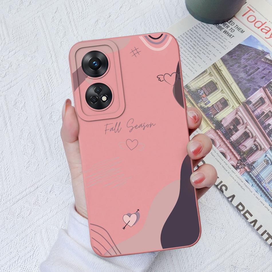 Per Custodia Telefono Oppo Reno 8T 8Z Cuore Amore Protezione Fotocamera Morbido Silicone Liquido Copertura Posteriore Per OPPO Reno8T 4G 5G 8 Lite Guscio