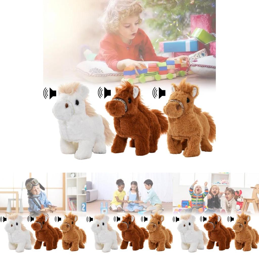 Realistic Robot Pony Plush Toy With Walking Function For Kids Gift And Collectors