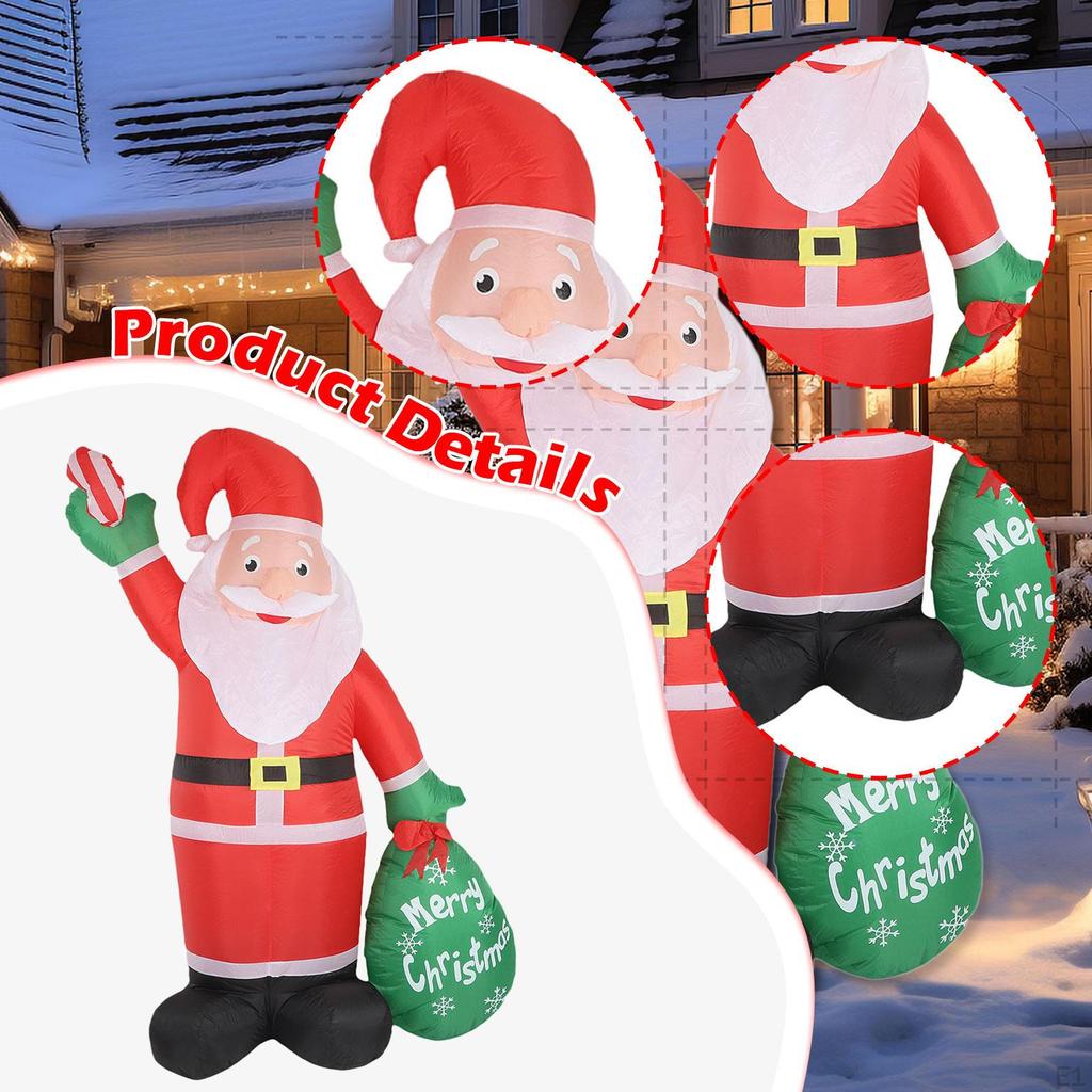 2,4 metra Świąteczny Święty Mikołaj Dmuchana Dekoracja Ozdoba Świąteczna Wtyczka US 110V Szybkie Nadmuchiwanie Słodki