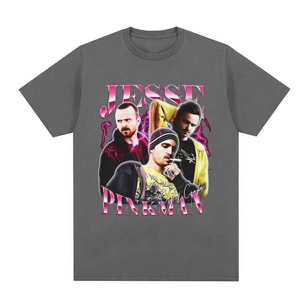 Jesse PinkUnisex Heisenberg Graphic Unisexs 100Cotton shirt TV drama Breaking Bad Graphic Tshirts Harajuku Women Short Sleeve Tshirt