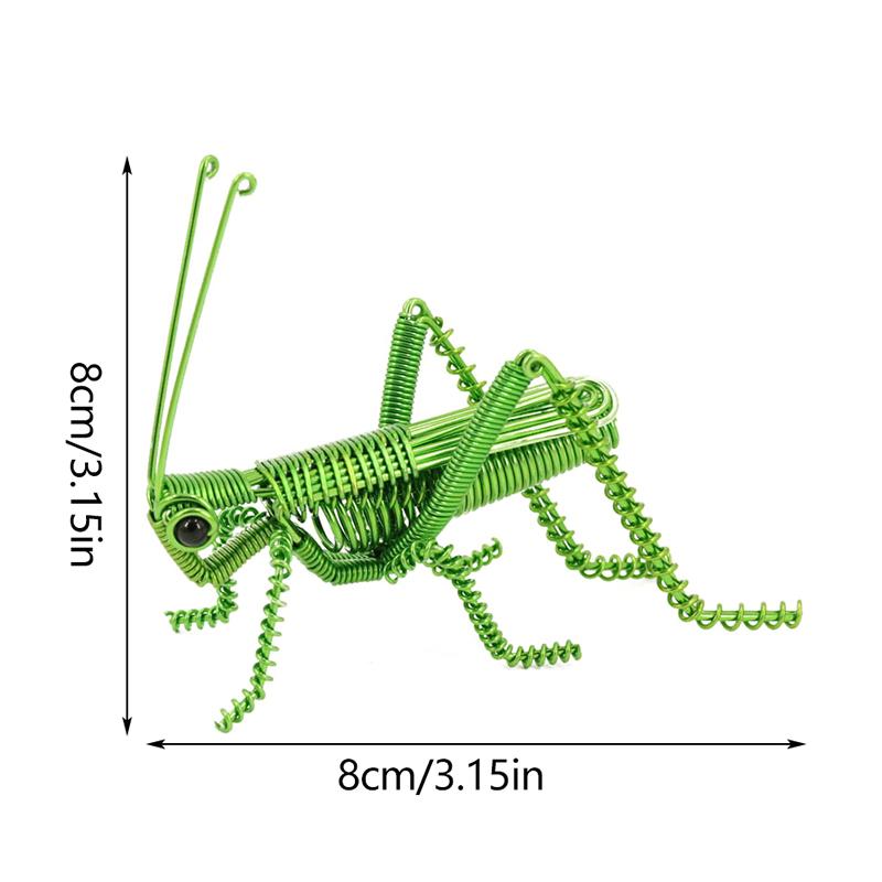 Handmade Aluminium Wire Handicrafts Simulation Insect Grasshopper Locust Mantis Model Metal Wire Braiding Craft Ornaments Statue
