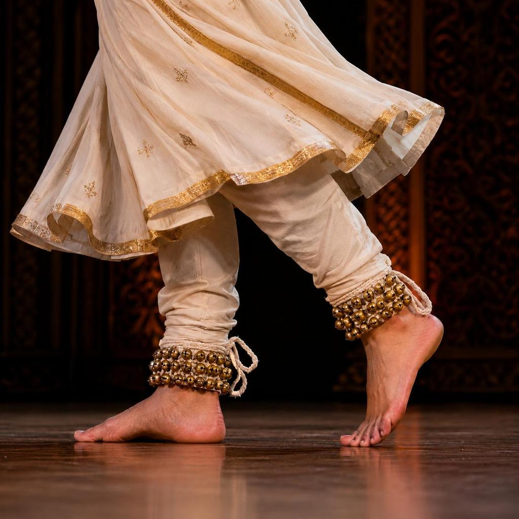 TreegoArt Professional Handmade Indian Kathak Ghungroo With Cotton Cord (50+50) Ghungroo - Pack Of (1 Pair)