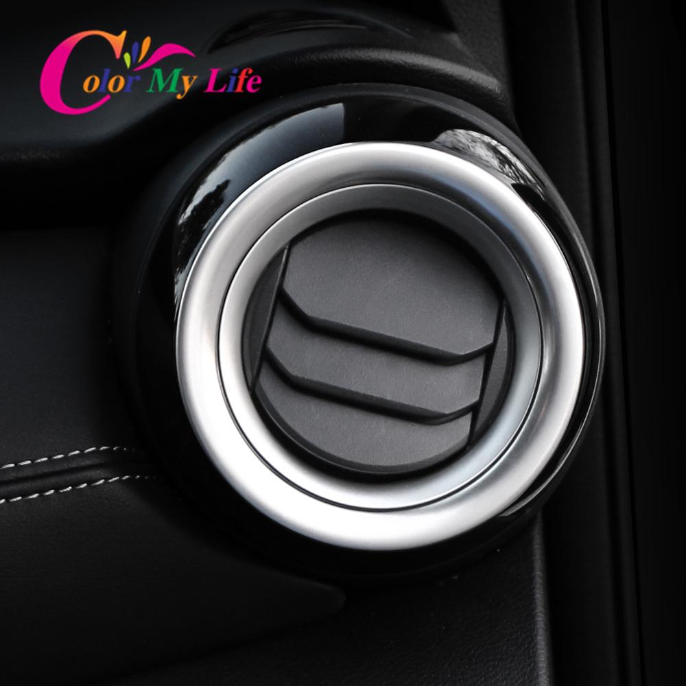 Color My Life 2Pcs/Set Car Air Vent Outlet Cover for Nissan Kicks 2017 - Stainless Accessories Air Conditioning Outlet