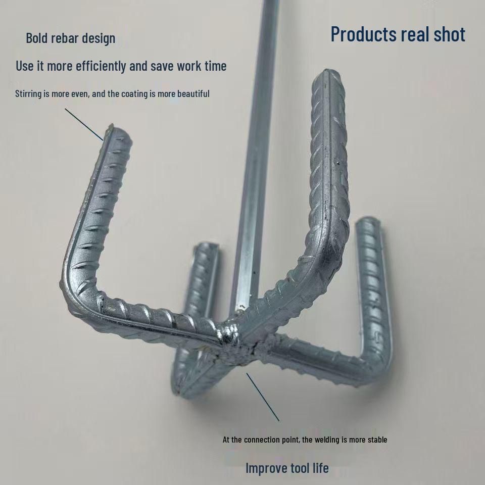 Rust-Proof Mixing Rod for Plaster, Putty, Cement, Concrete - Fits Electric Drill/Hammer, Thick-Thredded