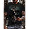 Men's T-Shirt Vintage Punk Short Sleeve Skull Print Men Top Oversized Casual Hip Hop T Shirt Summer O Neck Men's Tee Clothing