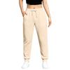 Women's Lined Wide Leg Joggers with Pockets - Loose Fit Straight Leg Sweatpants for Casual Wear