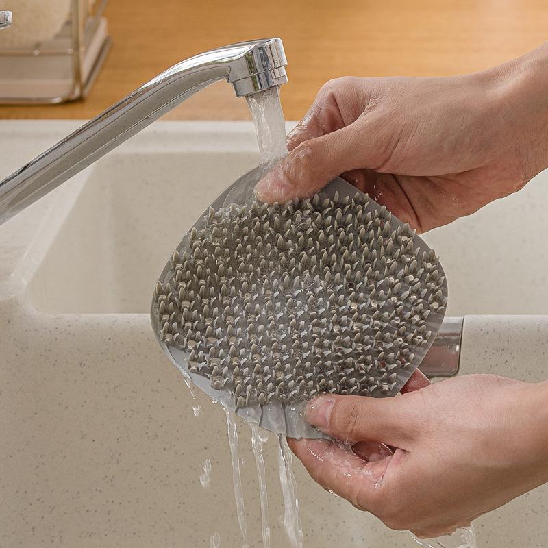 1PCS Silicone Fruit and Vegetable Cleaning Brush Dishwashing Brush Household Kitchen Decontamination Not Easy To Stick Oil Scouring Pad Pot Brush